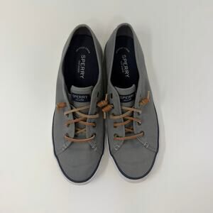 Sperry Canvas Low-Top Sneakers – Grey & Tan (Women’s 10)